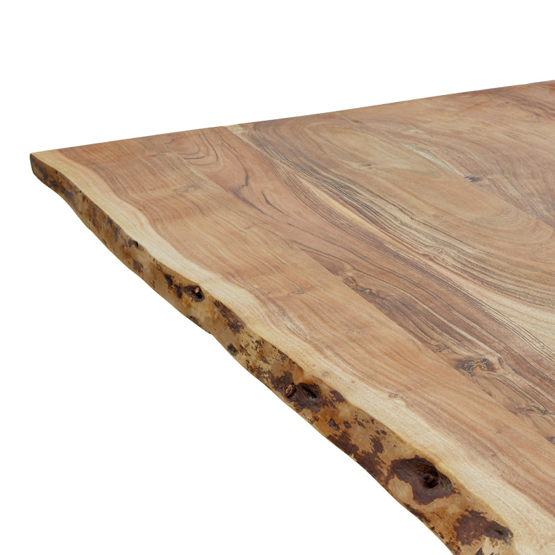 Маса Miles масивно акациево дърво дебелина 3.7-4см в естествен нюанс с черни метални крака 180x90x76cm