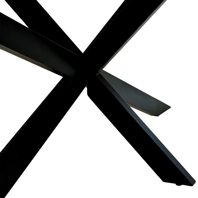 Маса Miles масивно акациево дърво в естествен нюанс с черни метални крака 200x100x76cm