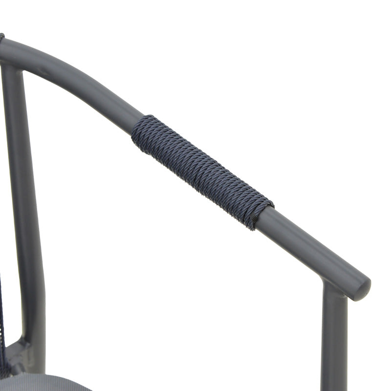 Алуминиев фотьойл Convince стифиращ се със сива рамка-текстилен-пе ратан 56x63x82см