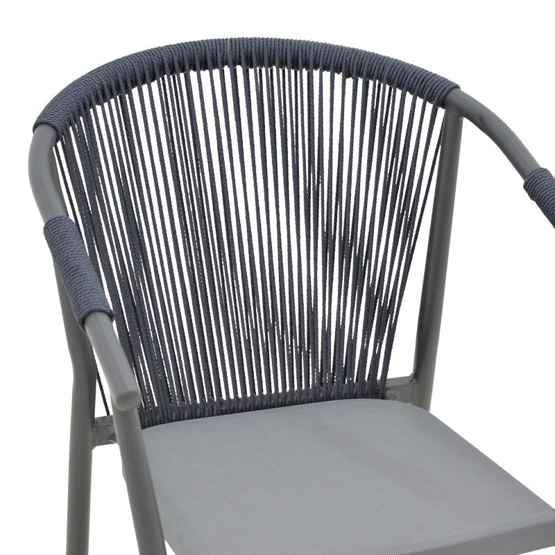 Алуминиев фотьойл Convince стифиращ се със сива рамка-текстилен-пе ратан 56x63x82см