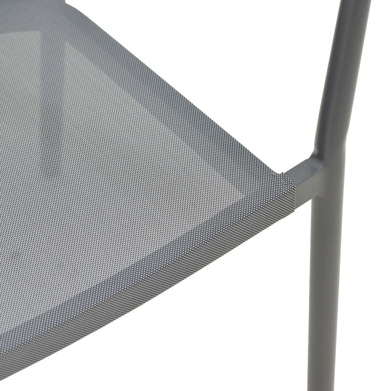 Алуминиев фотьойл Convince стифиращ се със сива рамка-текстилен-пе ратан 56x63x82см