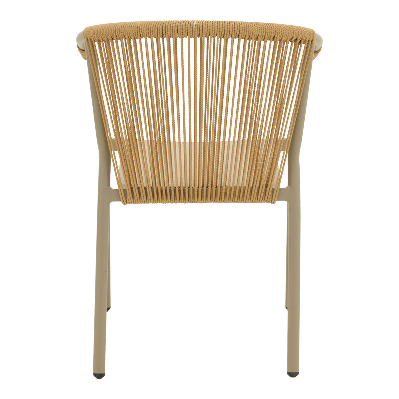 Алуминиев стол Convice стифиращ се с кафява рамка-текстилен-pe ратан 56x63x82cm