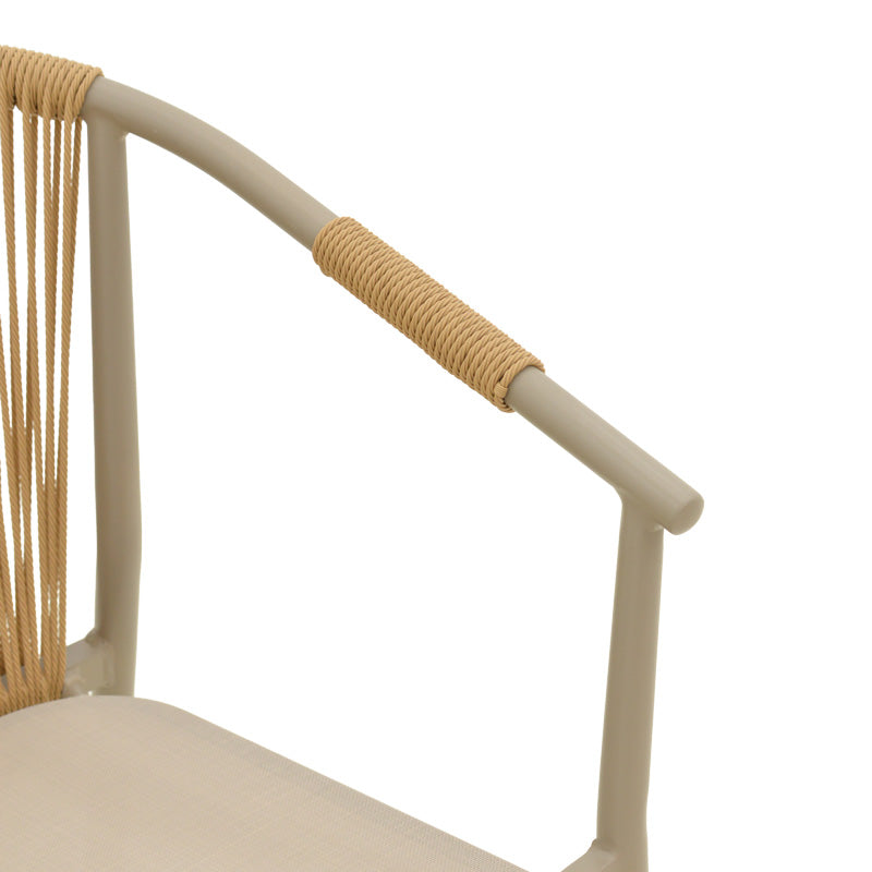 Алуминиев стол Convice стифиращ се с кафява рамка-текстилен-pe ратан 56x63x82cm