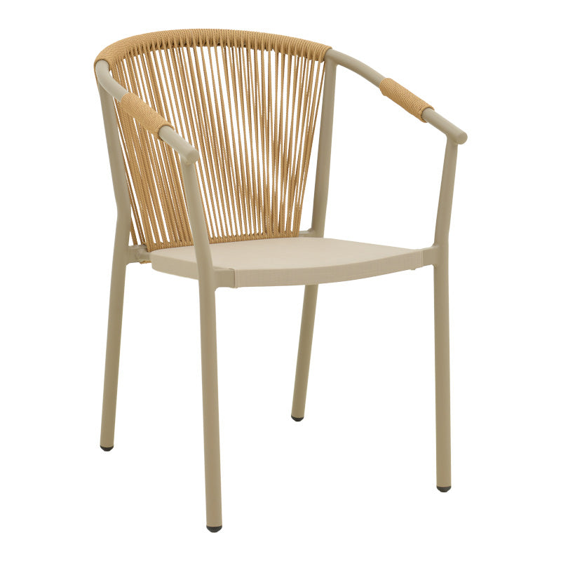 Алуминиев стол Convice стифиращ се с кафява рамка-текстилен-pe ратан 56x63x82cm