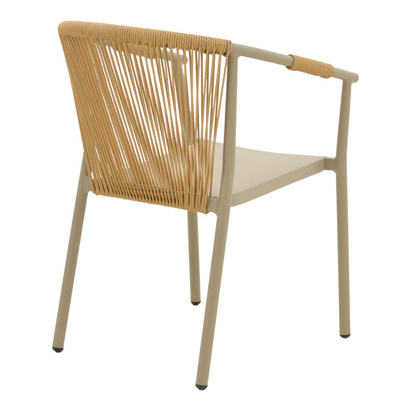 Алуминиев стол Convice стифиращ се с кафява рамка-текстилен-pe ратан 56x63x82cm