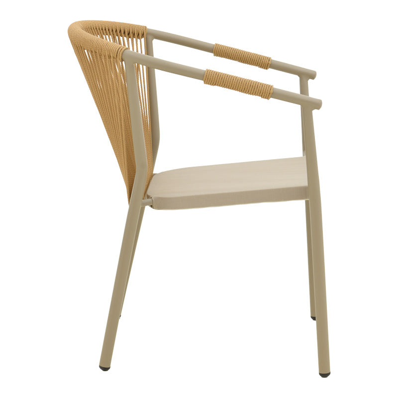 Алуминиев стол Convice стифиращ се с кафява рамка-текстилен-pe ратан 56x63x82cm