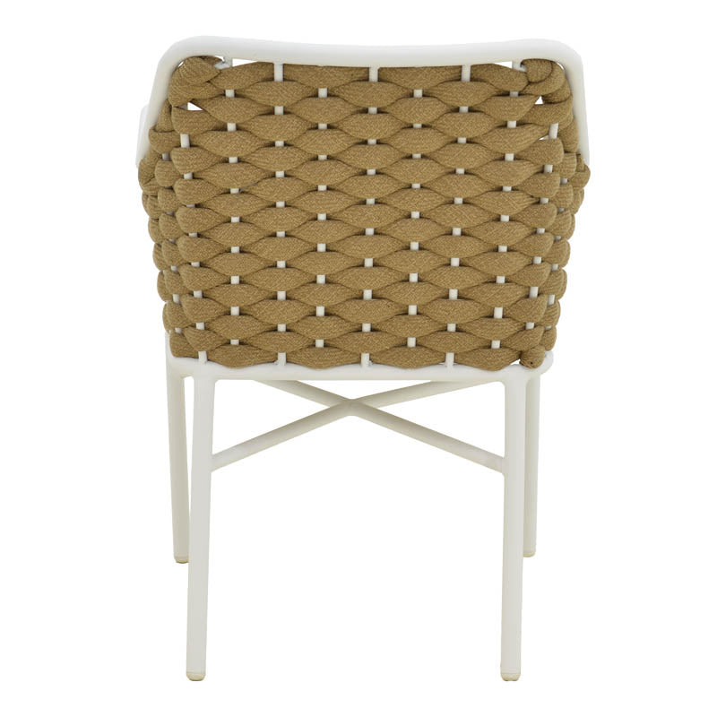 Стифиращ се алуминиев фотьойл Ortegia с бяла рамка-каки въже 57x62x82см