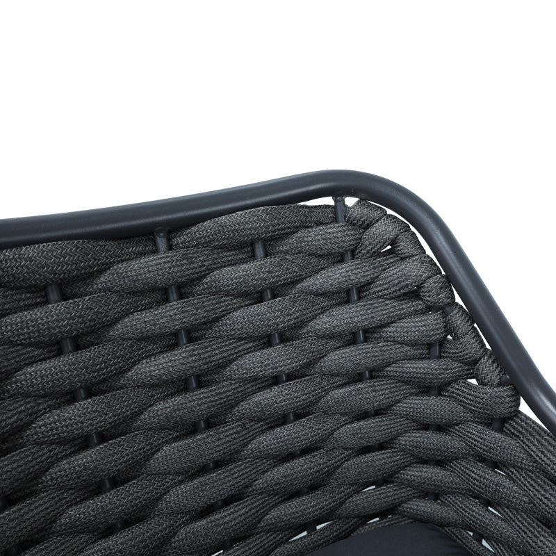 Алуминиев бар стол Zuki стифиращ със сива рамка и възглавница 55x54x109cm