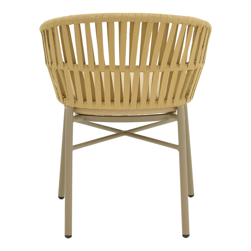 Стифиращ се фотьойл Frama от алуминиево въже в кафяв нюанс и възглавница 57x60x78 см