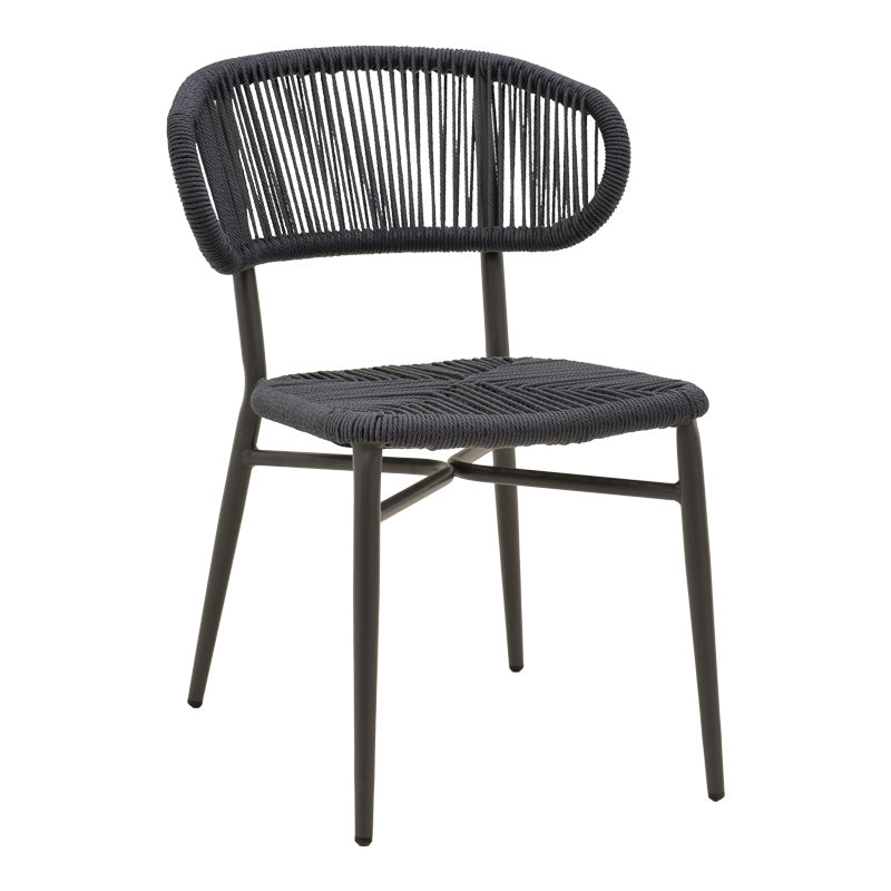 Алуминиев ратанов стол Адус стифиращ се в черен нюанс 55x63x77см