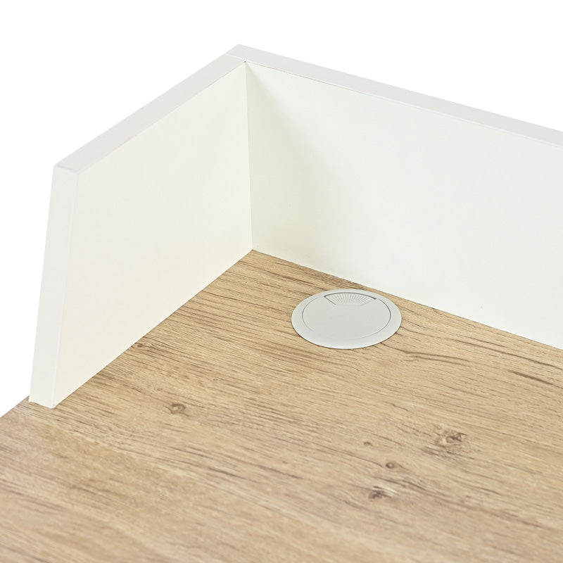 Офис бюро Zervan в цвят дъб с бели метални крака 80x50x84см