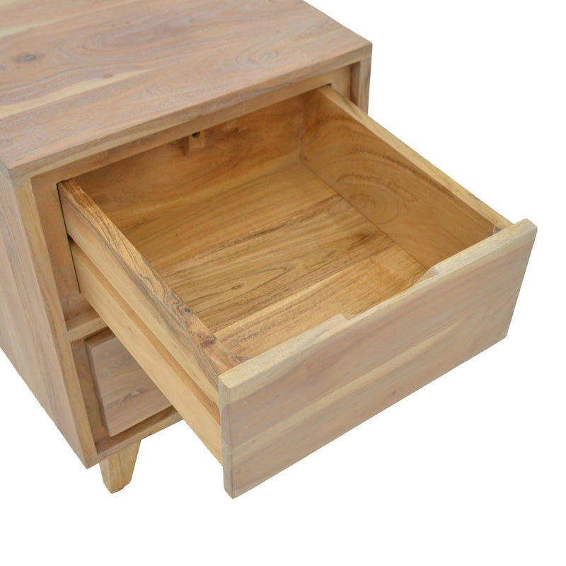 Нощно шкафче emira акациево дърво в естествен нюанс 40x40x54см