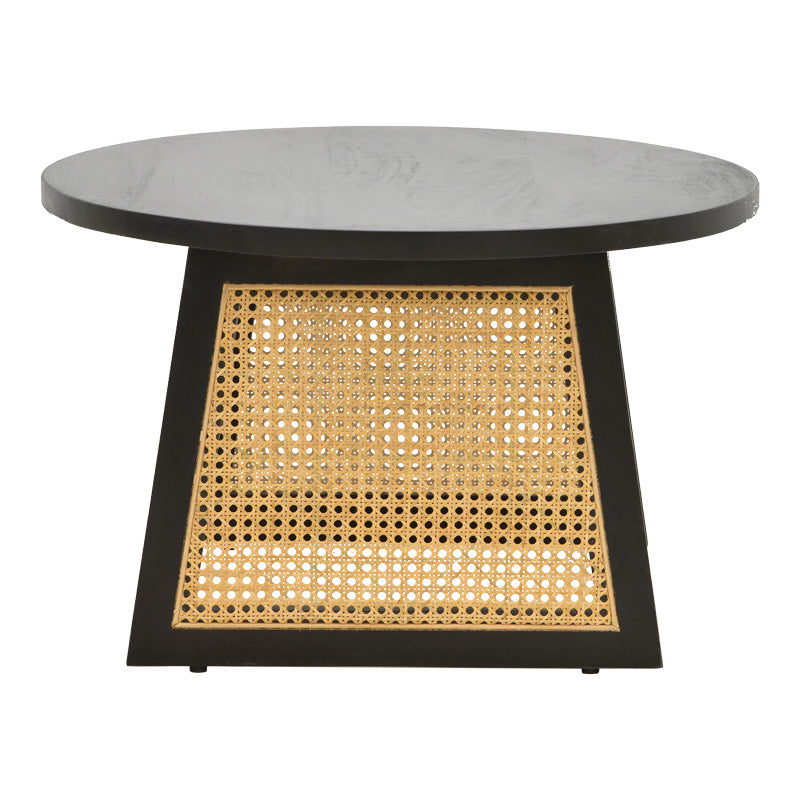 Маса Tamarind мангово дърво-естествен ратан в черен нюанс ф65x40см