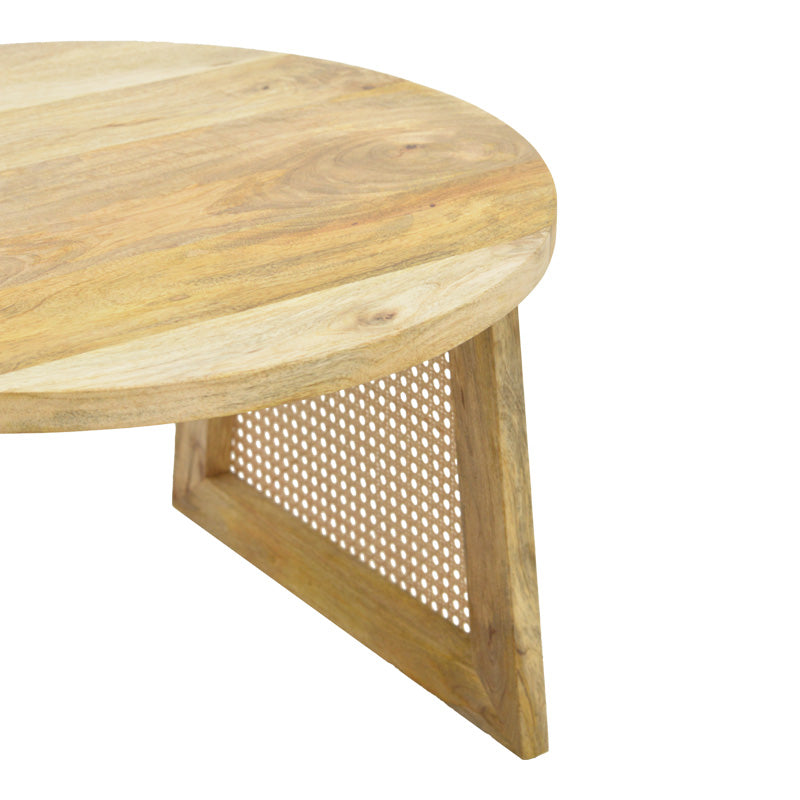 Маса Tamarind мангово дърво-естествен ратан в естествен нюанс φ65x40cm