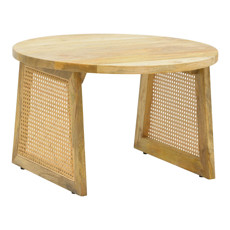 Маса Tamarind мангово дърво-естествен ратан в естествен нюанс φ65x40cm