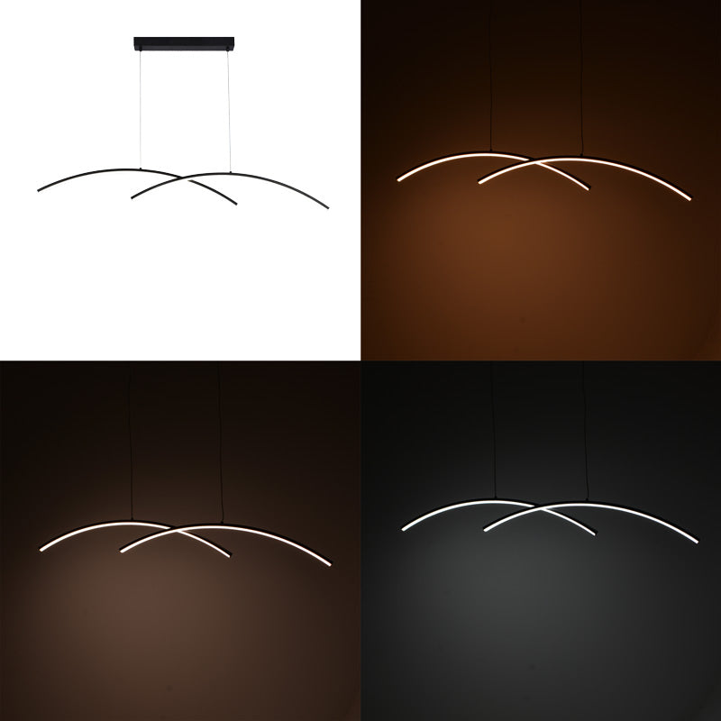 Осветително тяло за таван с 2 лампи led Frenzie метал в черен цвят 70x2x10см