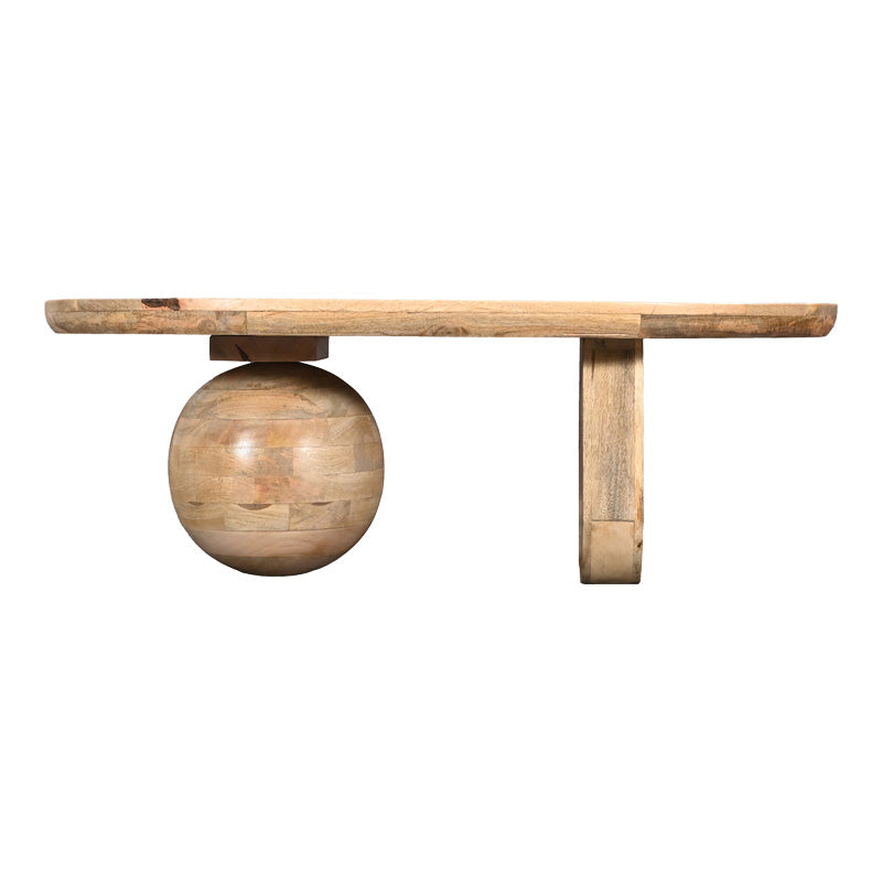 Маса за кафе Kane масивно акациево дърво в естествен цвят 110x72x38см