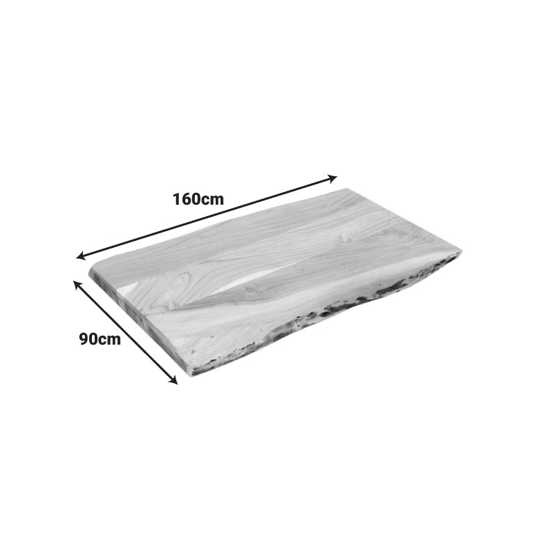 Плот за маса Pozier масивно акациево дърво в естествен нюанс 160x90x4cm