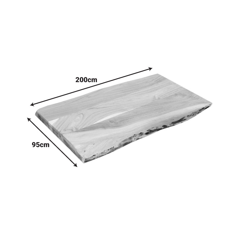 Плот за маса Pozier масивно акациево дърво 200х95х4 см - естествен нюанс