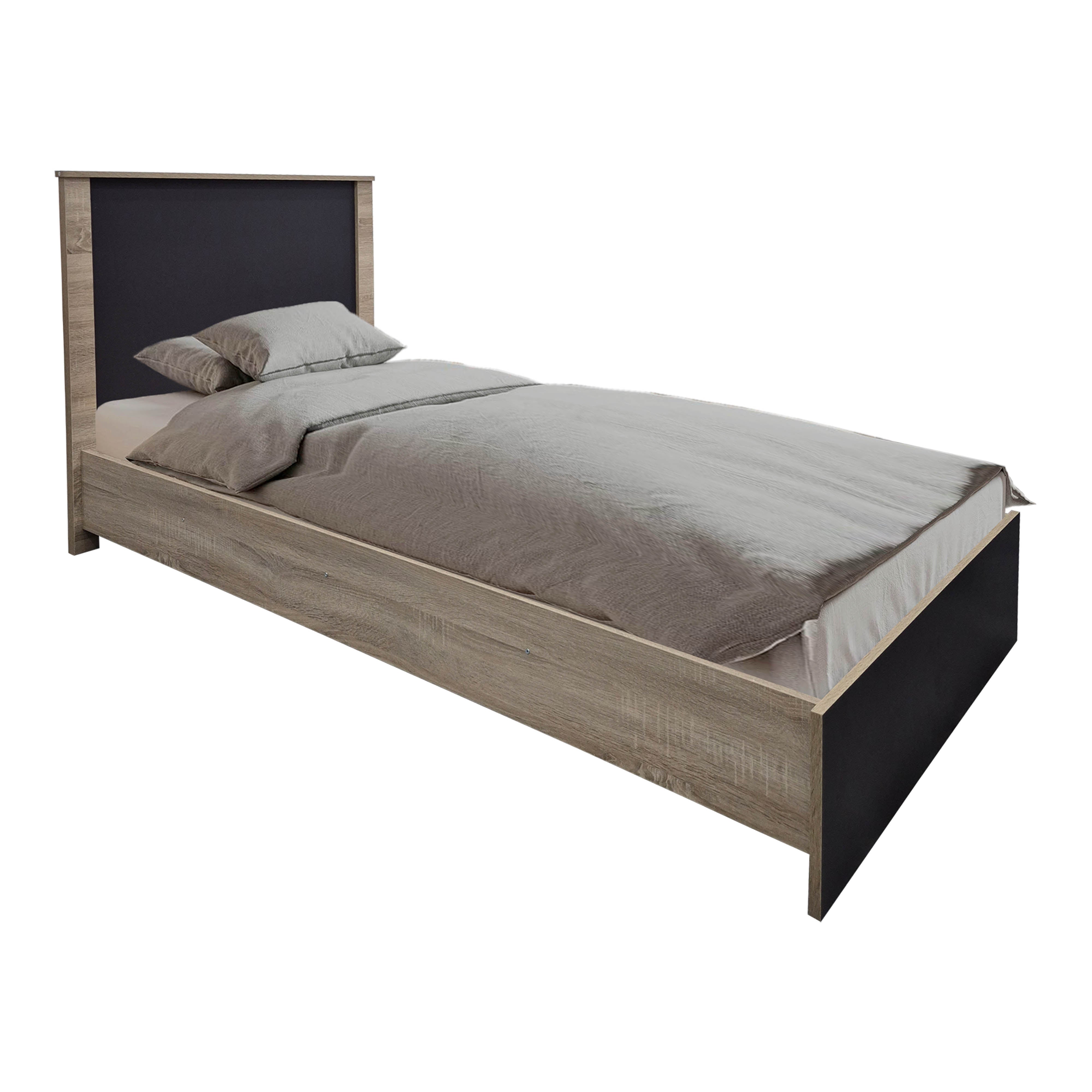 Комплект за спалня Athos Sonoma Charcoal с легло 90x190 см, 2 части