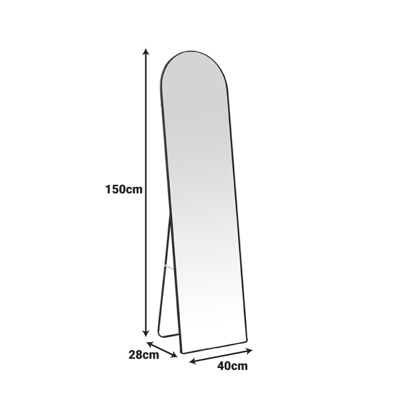 Алуминиево огледало Plaza в черен абажур 40x28x150см