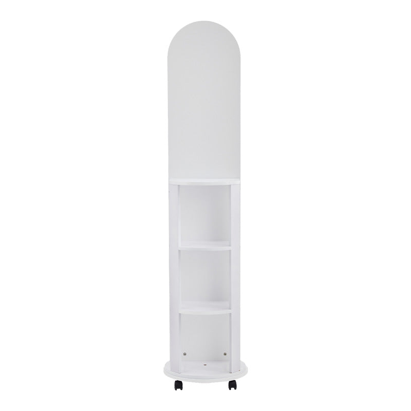 Oгледало на колела Espero мдф с рафтове в бял нюанс d34x170см