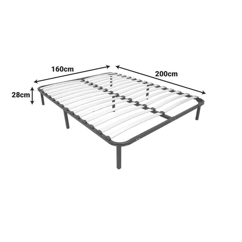 Метална рамка за легло Amaso в черен цвят 160x200x28см