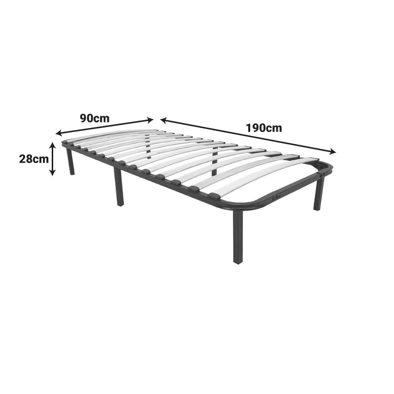 Метална рамка за легло Amaso в черен цвят 90x190x28см