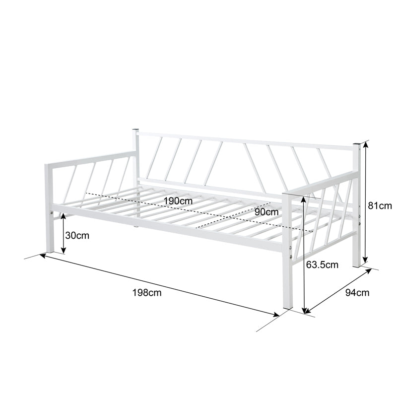 Легло-диван Remmie метал в бяло 90х190см