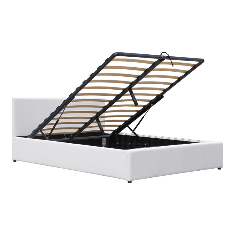 Легло Dellia с място за съхранение pu бяло 150x200см