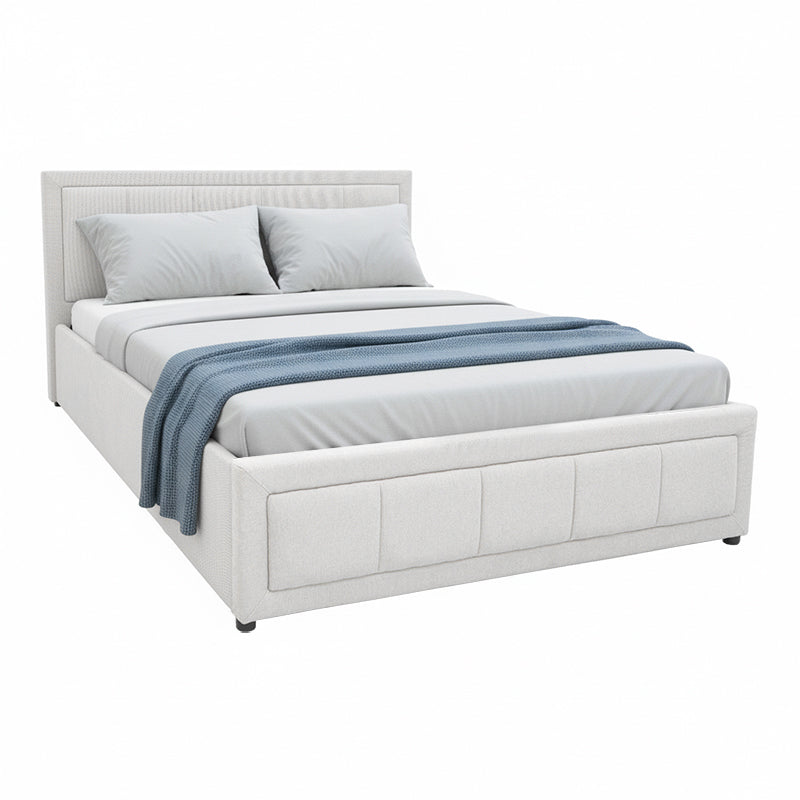 Легло Huga с място за съхранение, сив плат 120x200см