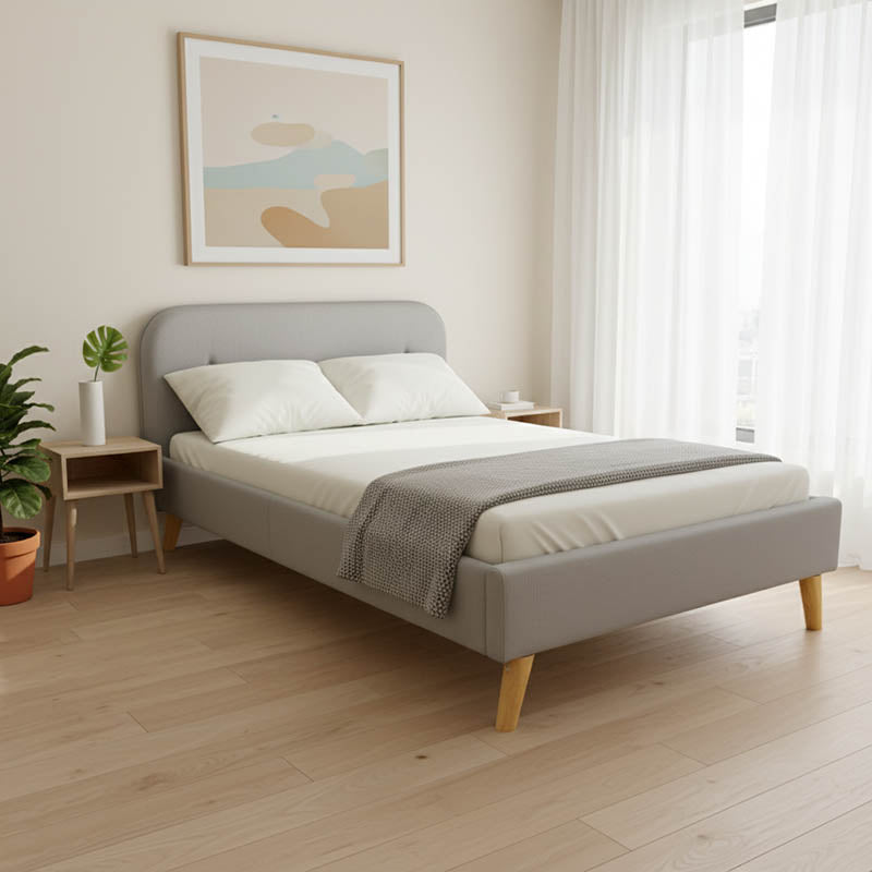 Легло Lumilux  сиво плат, 160x200 см