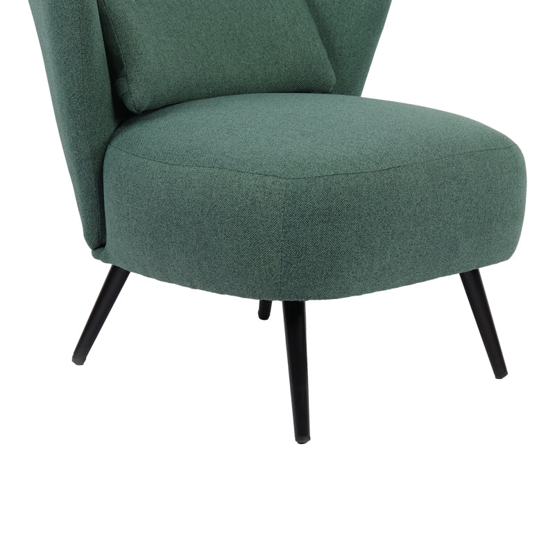 Фотьойл nagreta зелен плат и метални крака в черен цвят 77x73x74см