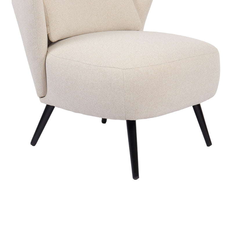 Фотьойл nagreta кремав плат и метални крака в черен цвят 77x73x74см