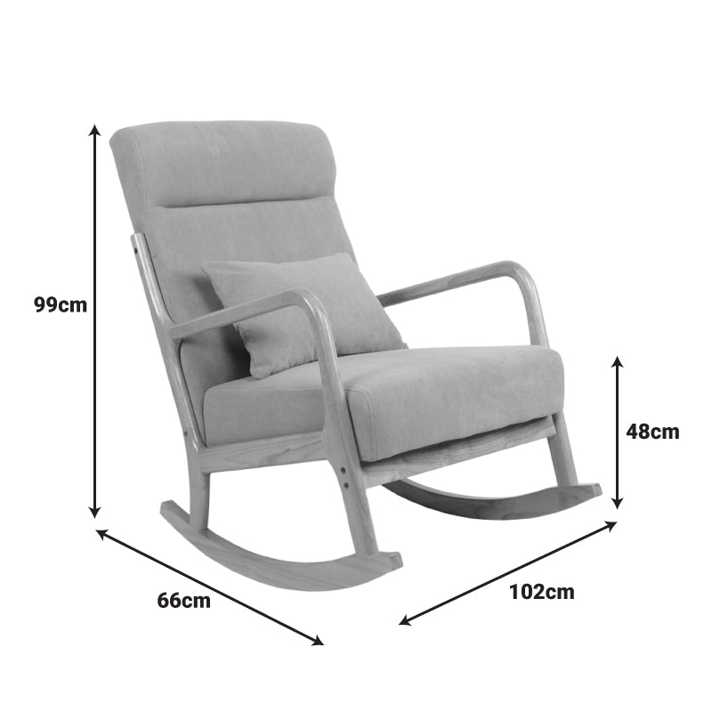 Въртящ се фотьойл edeldy сиво-бежов плат и крака в естествен цвят 102x66x99см
