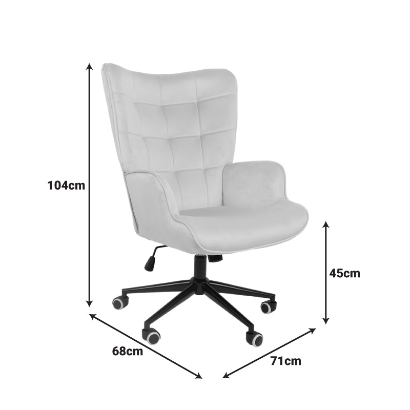 Въртящ се директорски офис стол lobima d, жълт кадифе, 71x68x104 см