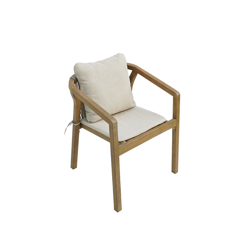 Фотьойл Malibu акациево дърво-плат в естествено бежов цвят 58x63x74см