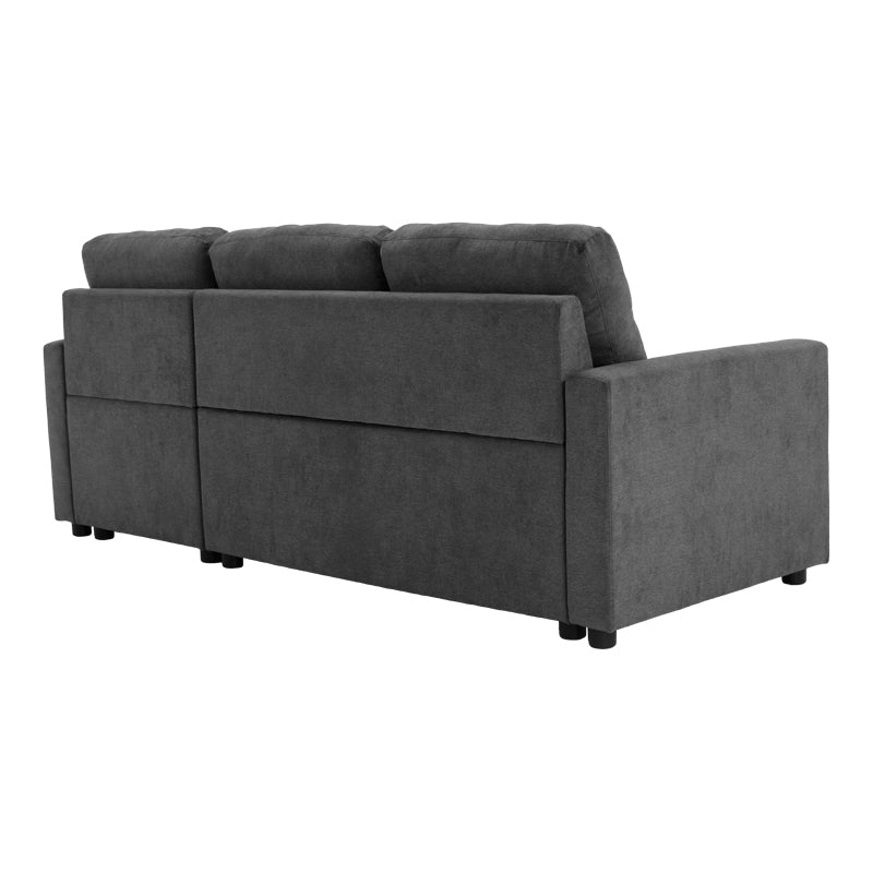 Ъглов диван Napora с функция сън и ракла антрацит 214x83/138x90см