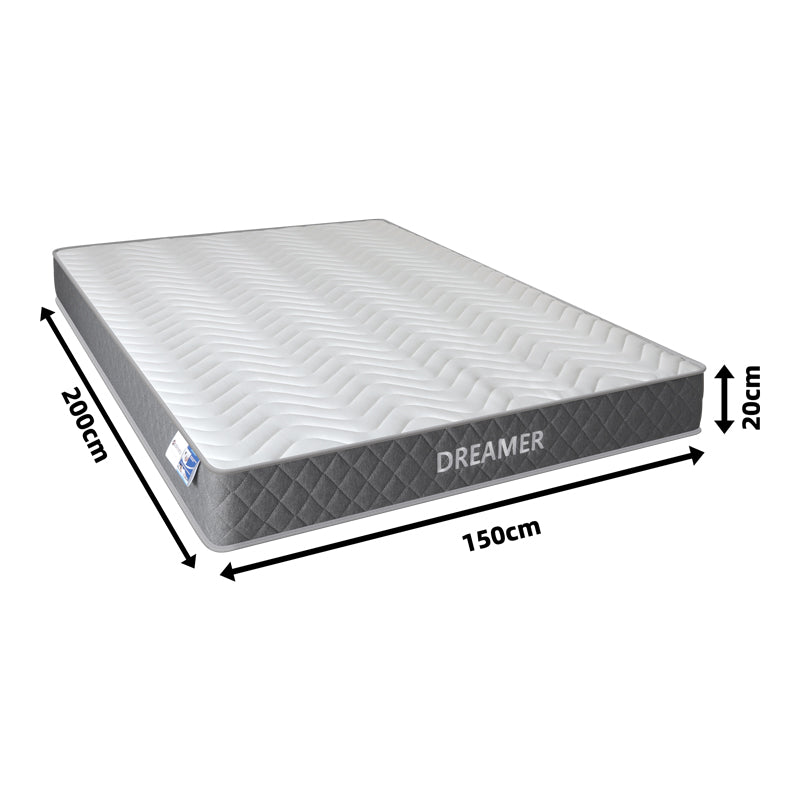 Двулицев компресиран матрак dreamer с пружини 20 см, 150x200 см