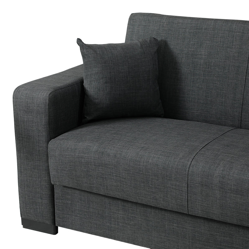 Ъглов разтегателен диван с обръщаем дизайн Dumma антрацит плат 226x148x86см