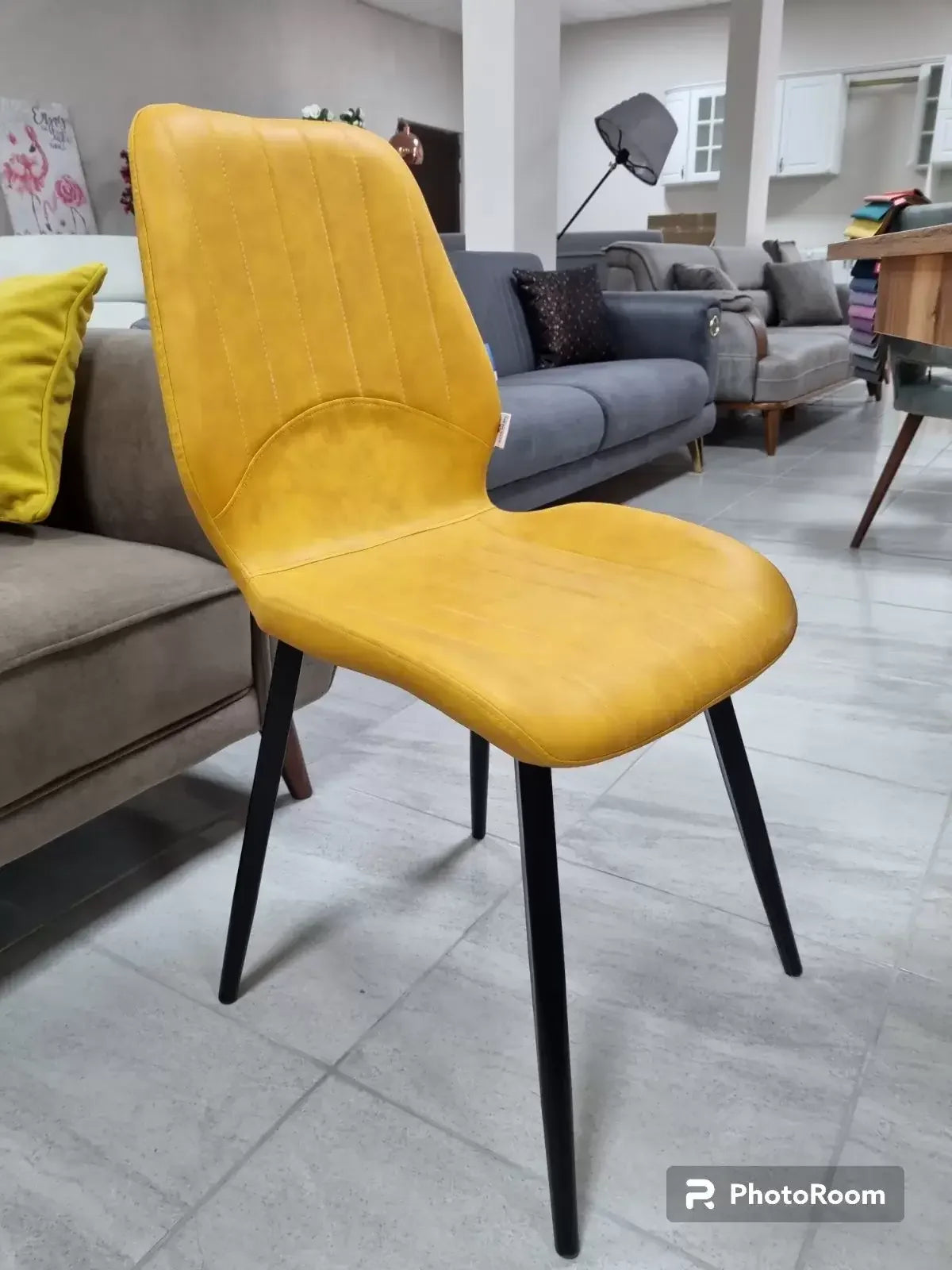 Трапезен стол Айвън PU кожа сив