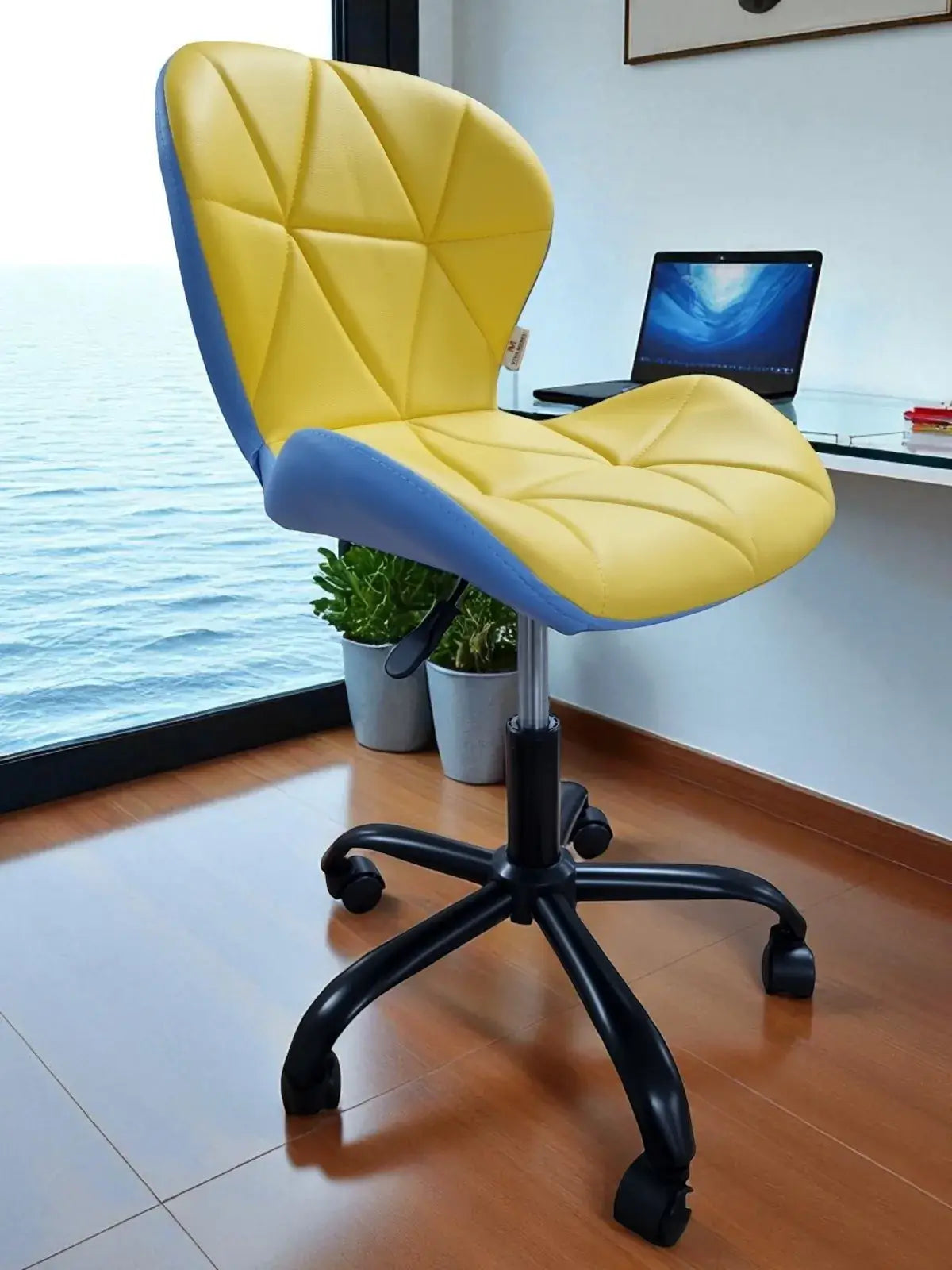 Офис стол Мелина жълт/син