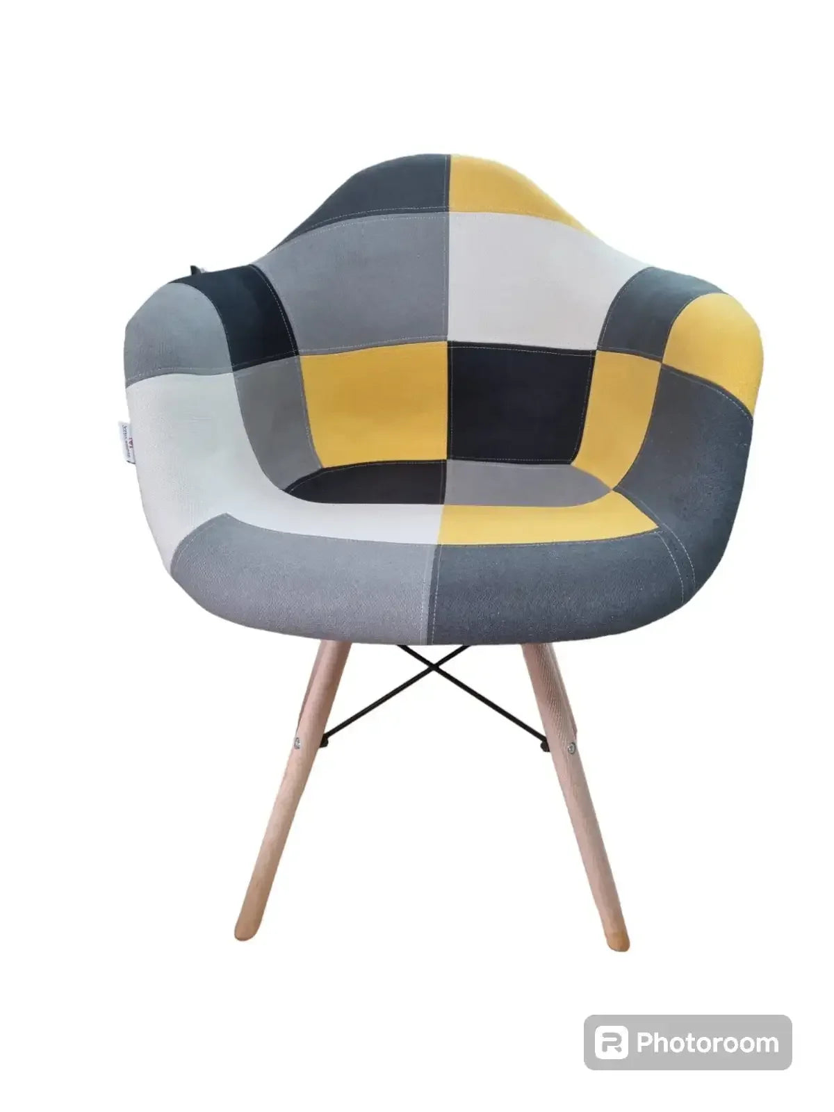 Стол Тея пачуърк/жълто-сиви кръпки