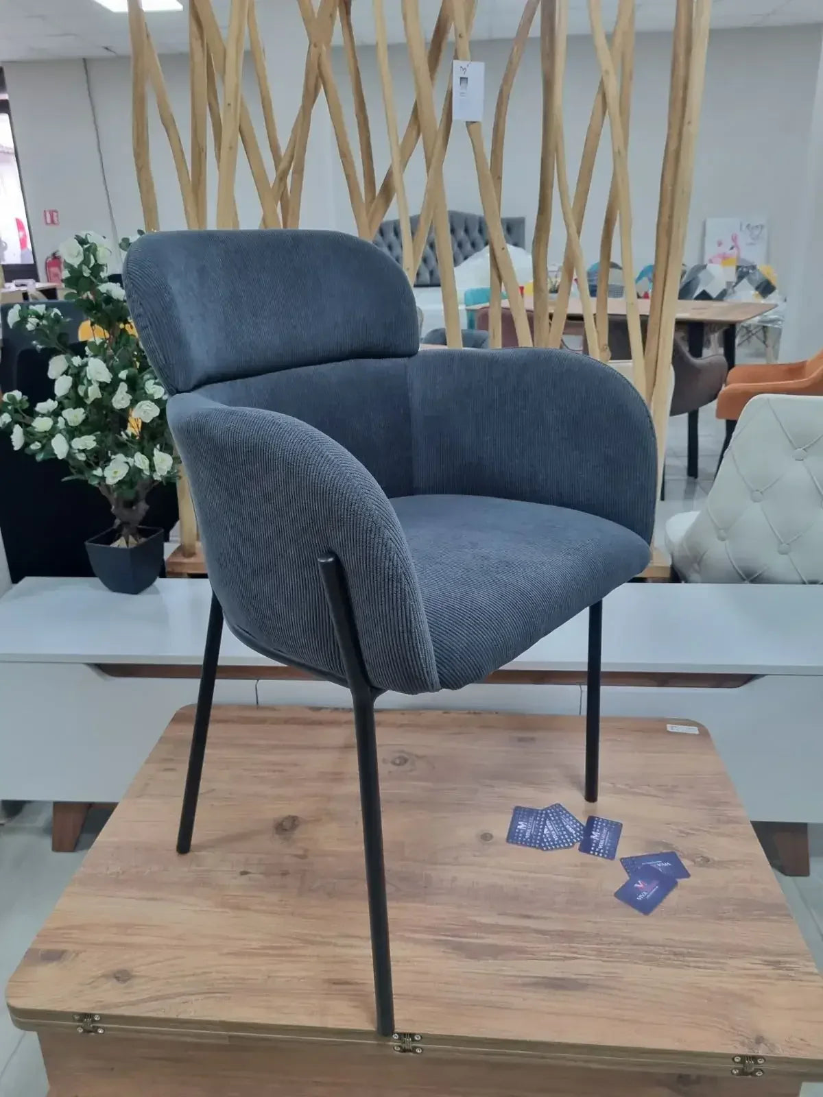 Трапезен стол Изабел сива дамаска Комплект 4 броя