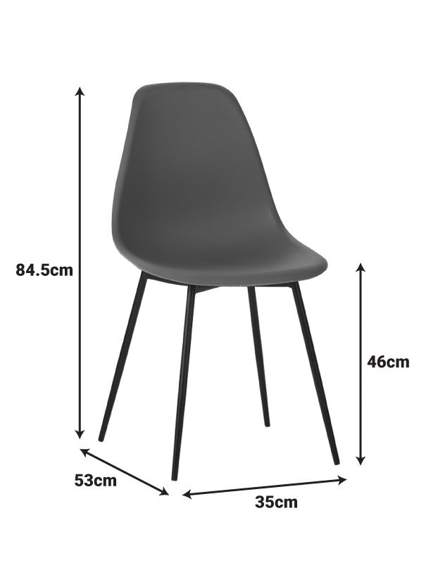 Комплект 2 броя стол BALLEN черен цвят 41.5x53x84.5см