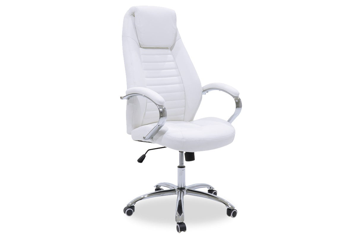 Мениджърски офис стол Sonar с PU в бял цвят
