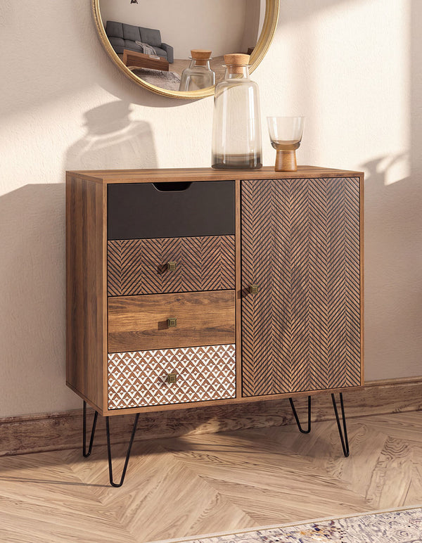 Скрин  BOHO в цвят орех 79,5x39,5x86см