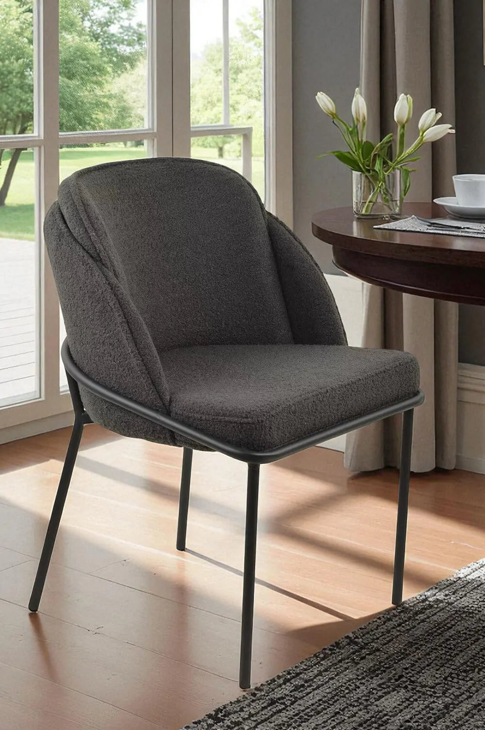 Трапезен стол Донела букле/тъмносив