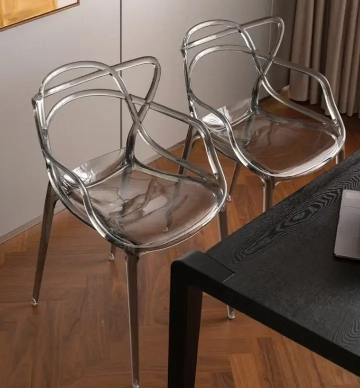 Трапезен стол Виена сив кристал/поликарбонат 3=4