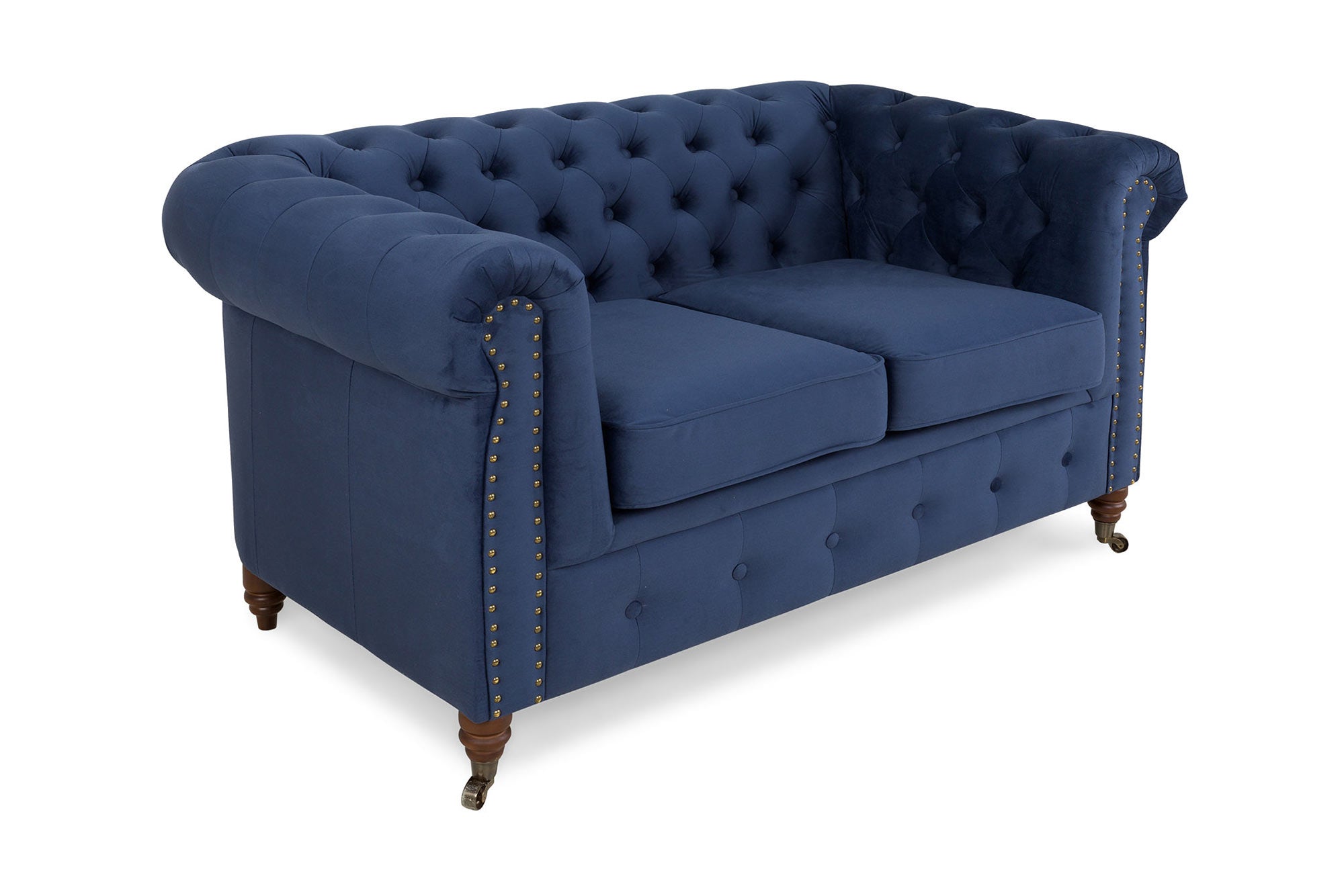 Диван Chestefield Lux – двуместно, петролено синьо